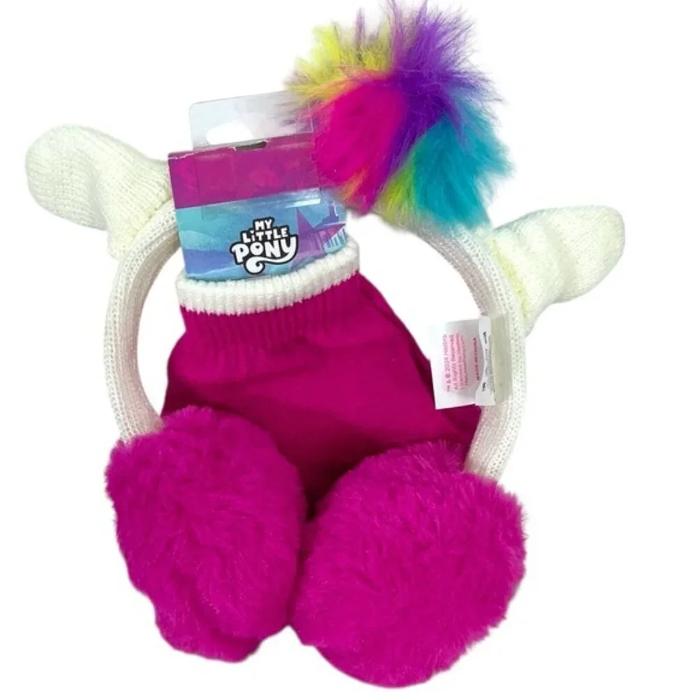 My Little Pony EarMuffs Warmer Stretchy Winter Glove Set Rainbow Pink Girls OS